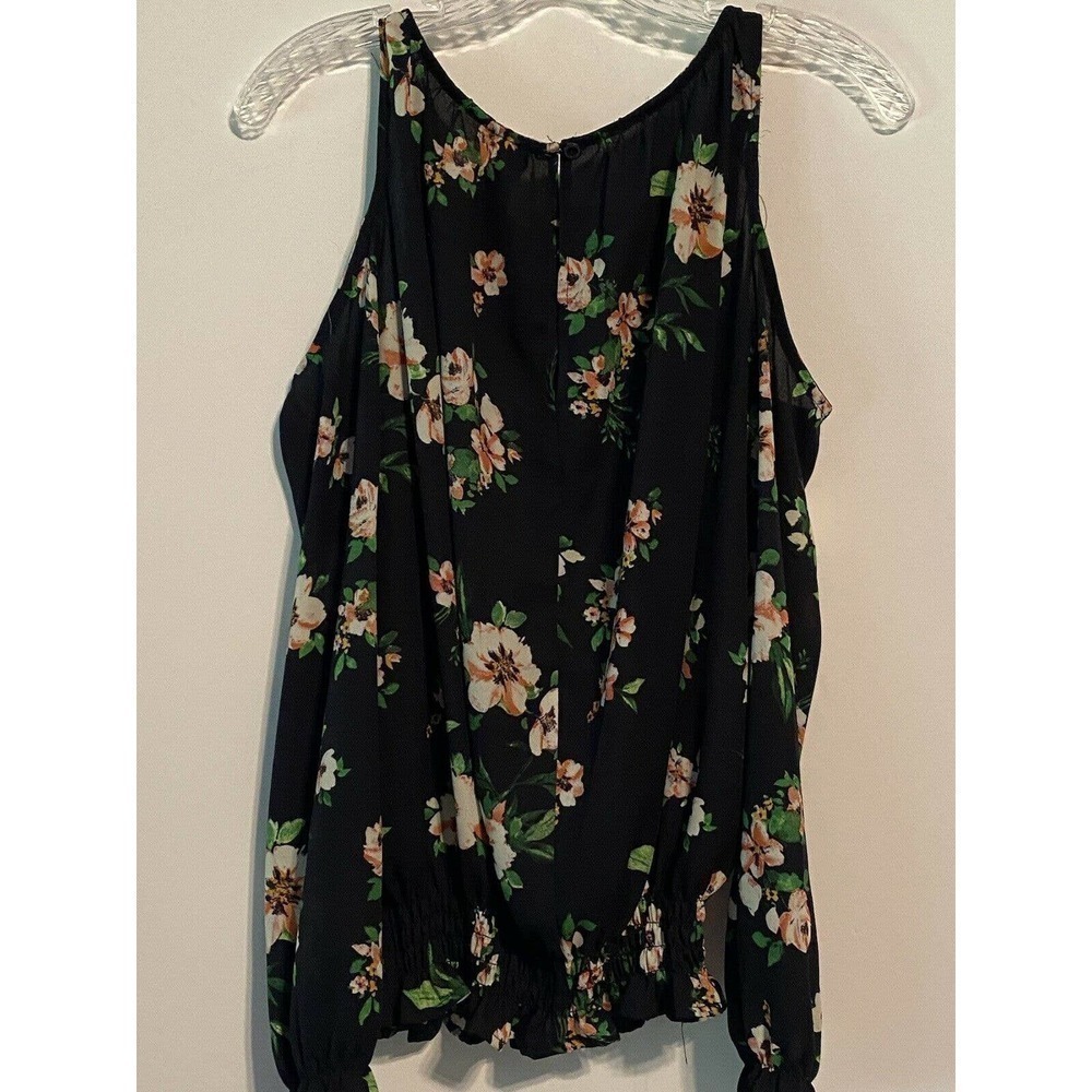 ALLISON Joy Medium Blouse Shirt Blue Floral - Picture 2 of 9